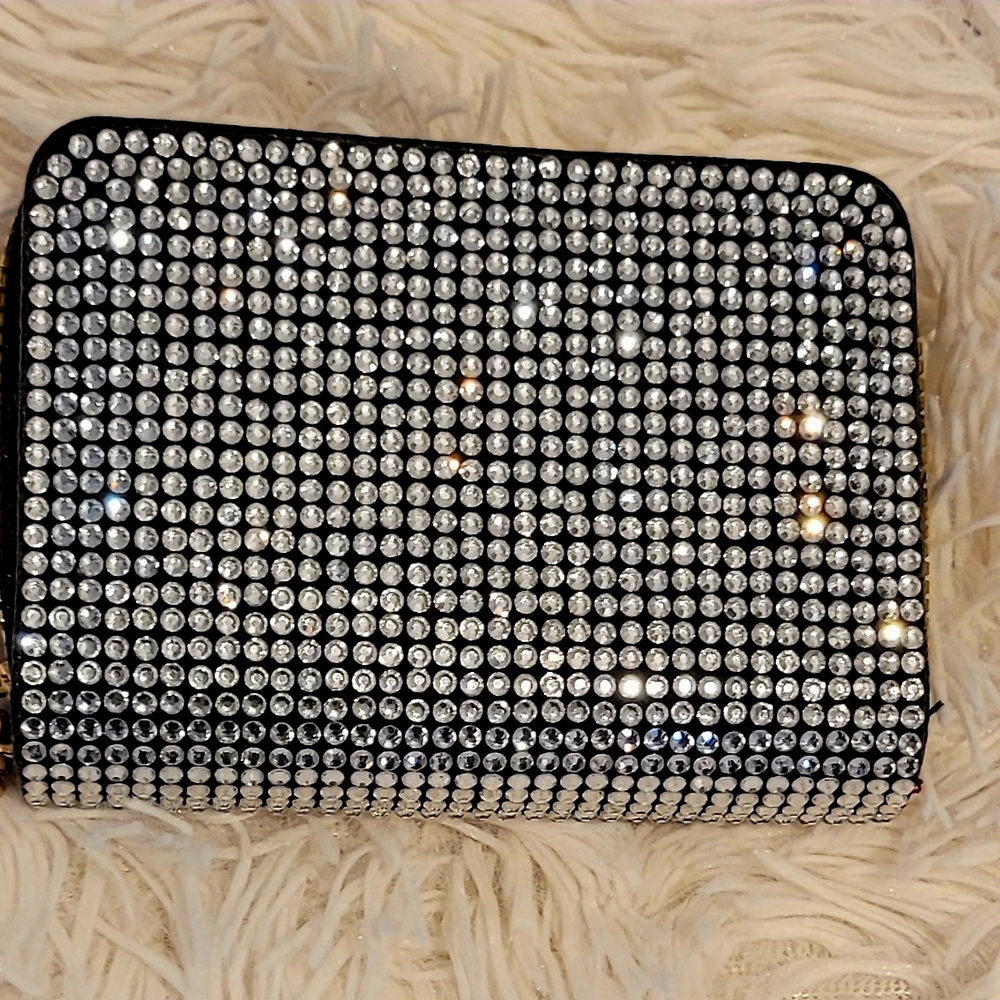 Black and Silver Rhinestone Key & Card Holder